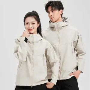 Softshelljacke Damen mit Kapuze und Reißverschlusstaschen – Bild 2
