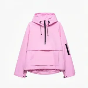 Regenjacke Damen Anorak mit Kapuze und Bauchtasche – Bild 2
