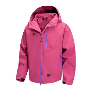 02-48 Regenjacke Damen mit Kapuze, Brusttasche und Kontrastzippern – Bild 2