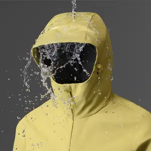 Regenjacke Damen mit Kapuze, Zipptaschen und Klettbündchen – Bild 2