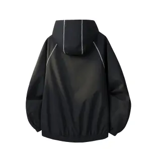 02-62 Regenjacke Damen mit Kapuze, Reflexstreifen und Gummisaum – Bild 2